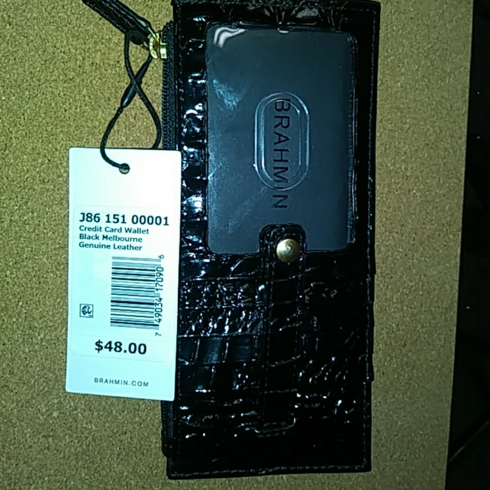 NEW Brahmin Credit Card Wallet Black Melbourne